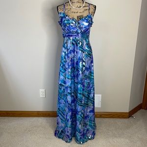 Shoshanna metallic maxi dress